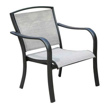 Almo Fulfillment Services Foxhill All-Weather Commercial-Grade Aluminum Lounge Chair with Sunbrella Sling Fabric FOXHLSDCHR-1GMASH